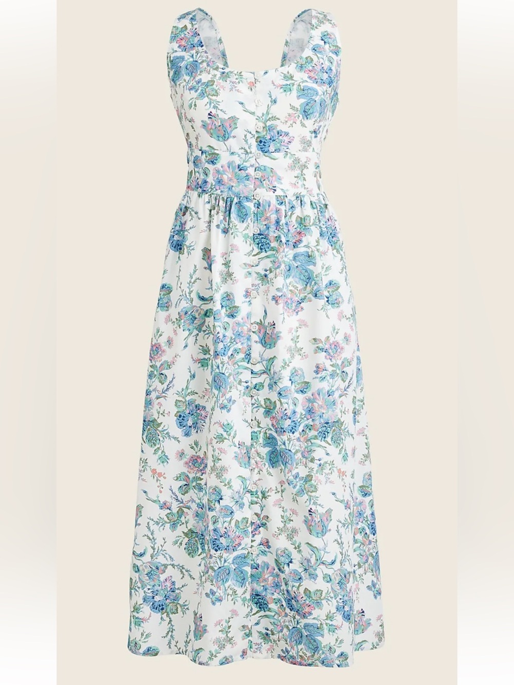 J.Crew Button-Front Cotton Poplin Dress in English Garden Size 00